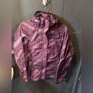 Columbia Purple Plaid Omni Tech Interchange Rain Jacket Size Medium